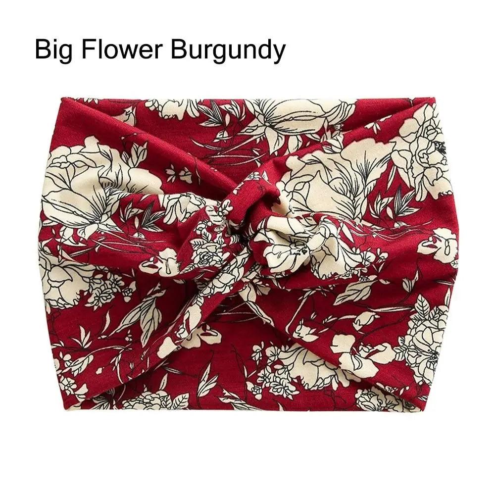 Wide Twist Front Fabric Headband in Solid and Printed Styles