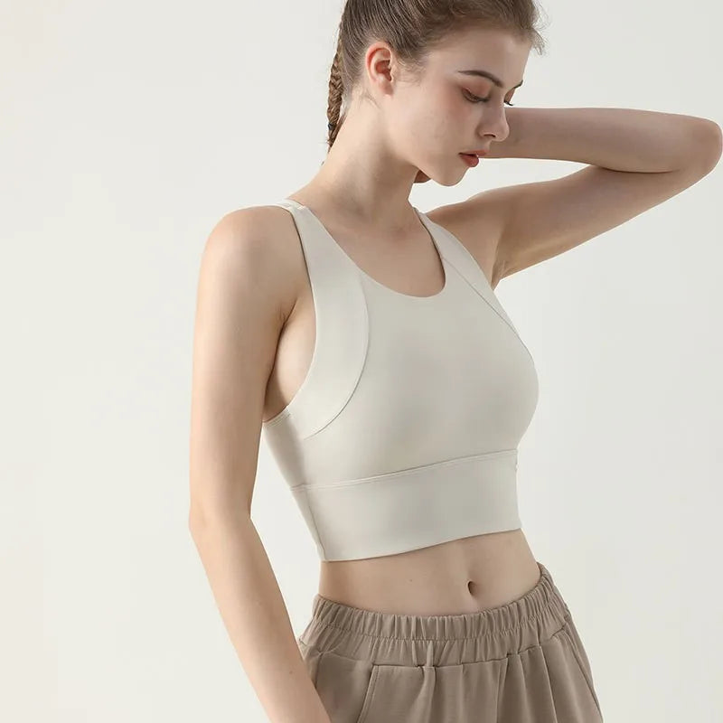 Women's High Neck Racerback Sports Bra