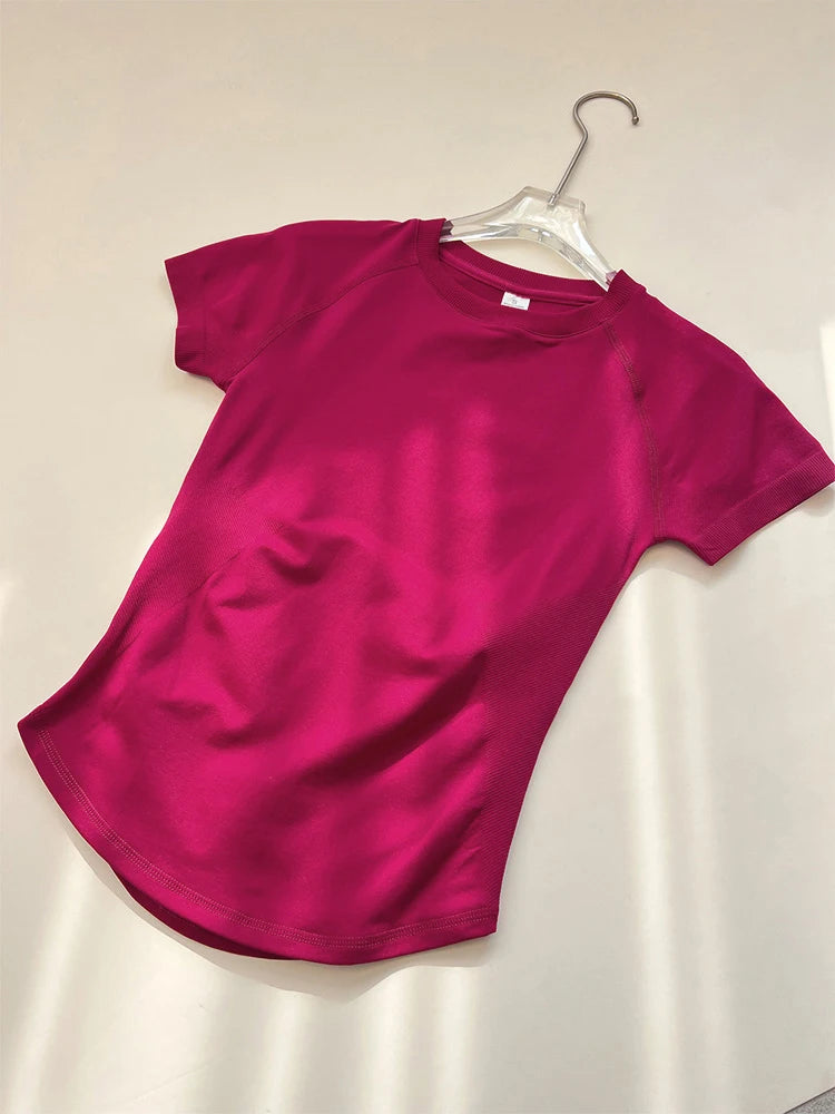 Women's Crew Neck Short Sleeve Sports T-shirt For Workout Outfits
