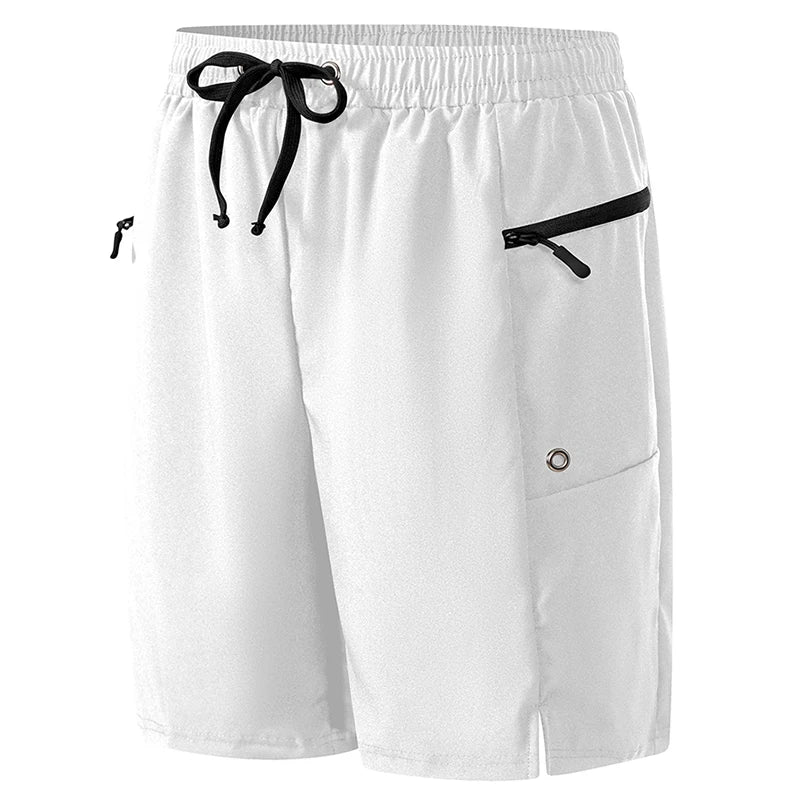 Men's Swim Shorts with Zipper Pockets and Mesh Liner for Beach and Pool Wear