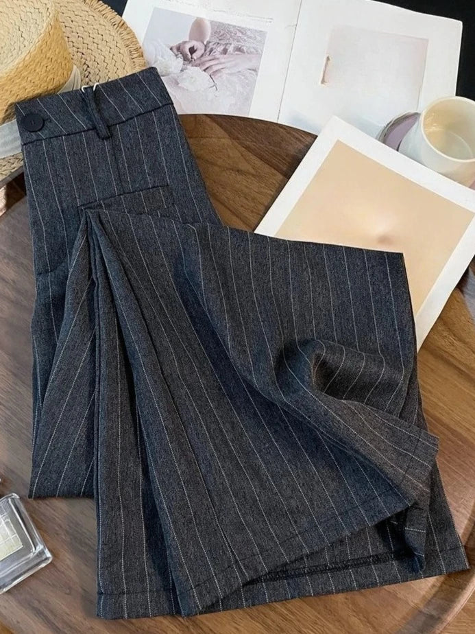 Women's Striped Washed Loose Fit Denim Jeans For Everyday Outfits