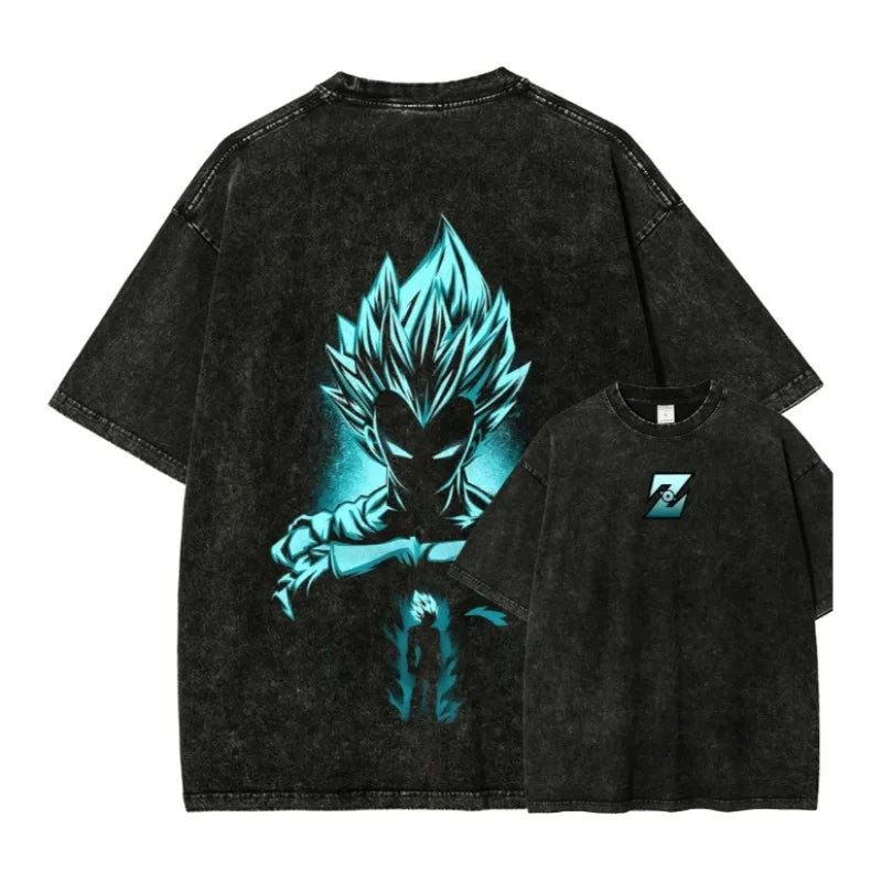 Anime Dragon Ball Z Vegeta Majin Casual Oversized T-Shirt Harajuku Style
