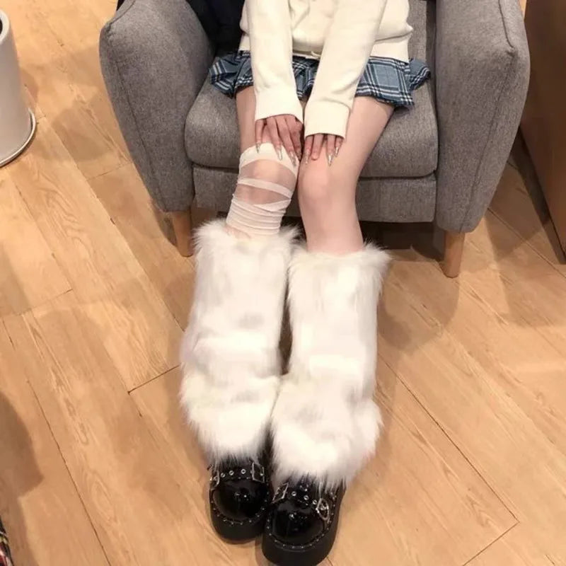 Plush Leg Warmers with Slouchy Flared Calf Shape