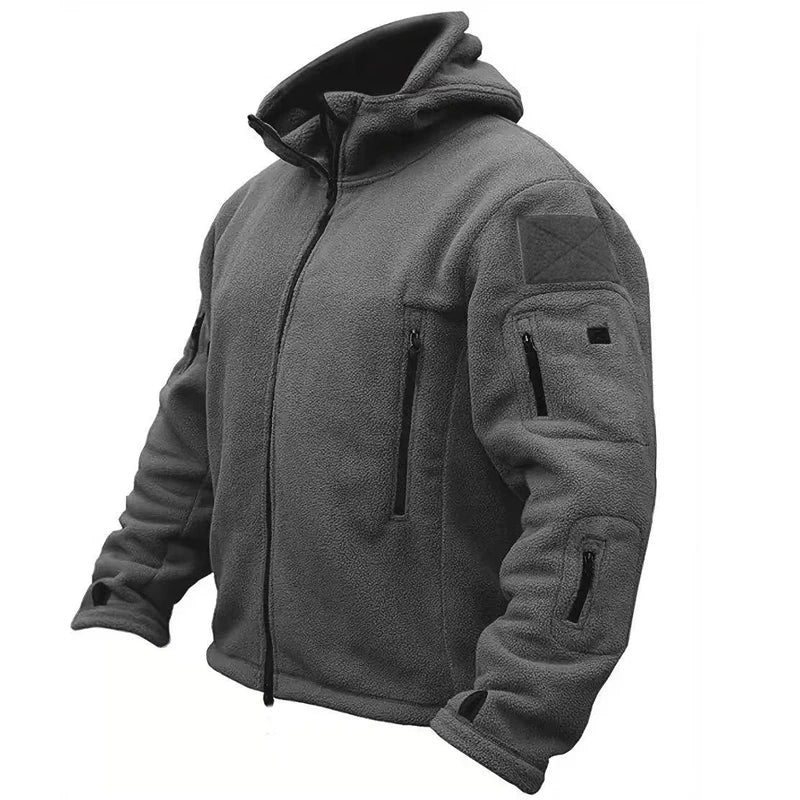Hooded Fleece Long Sleeve Quarter Zip Outdoor Pullover with Pockets