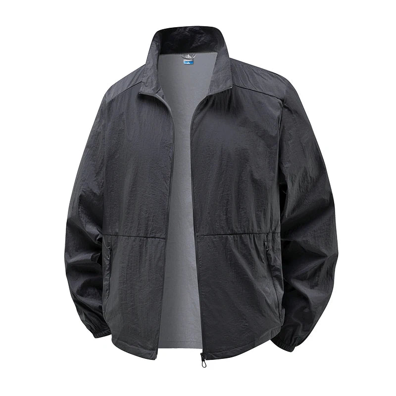 Collared Long Sleeve Full Zip Outdoor Hiking Jacket with Pockets
