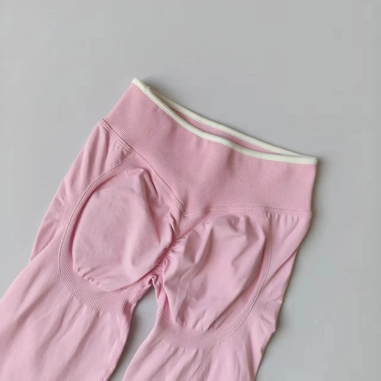 Women's Scrunch Contrast Waist Full Length Leggings For Workout Outfits