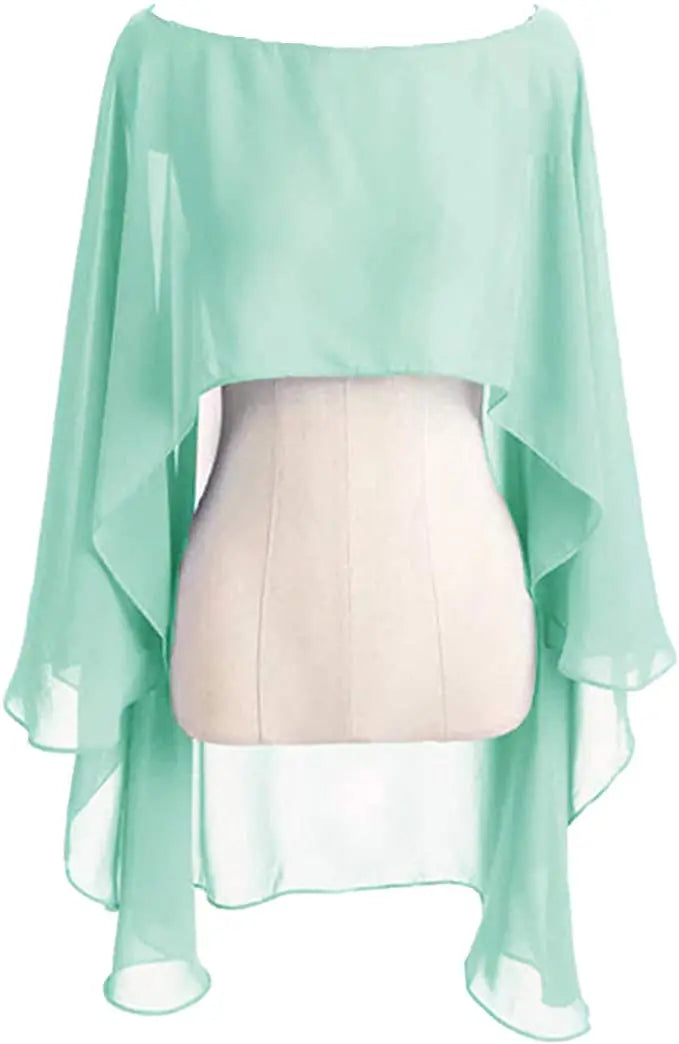 Layered Sheer Draped Cape for Layering over Outfits