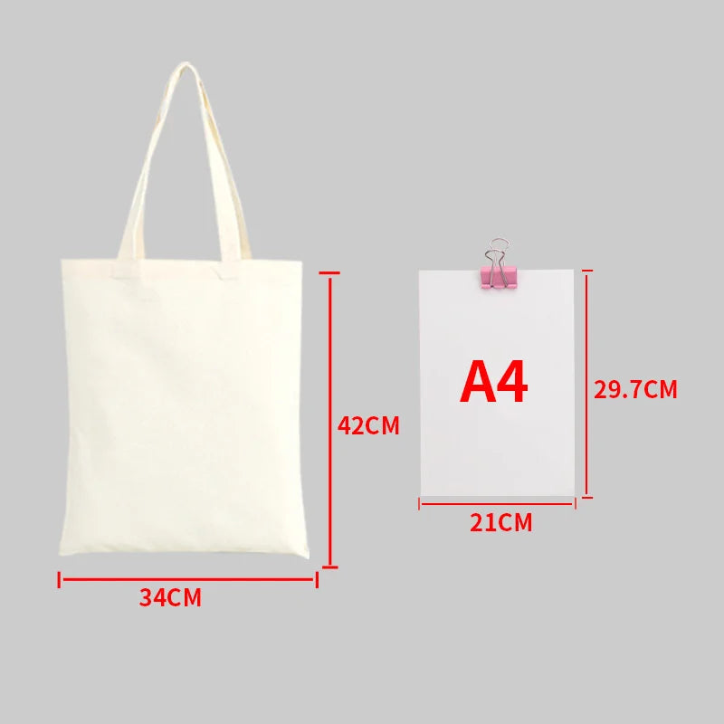 Plain Canvas Style Tote Bag with Long Shoulder Handles