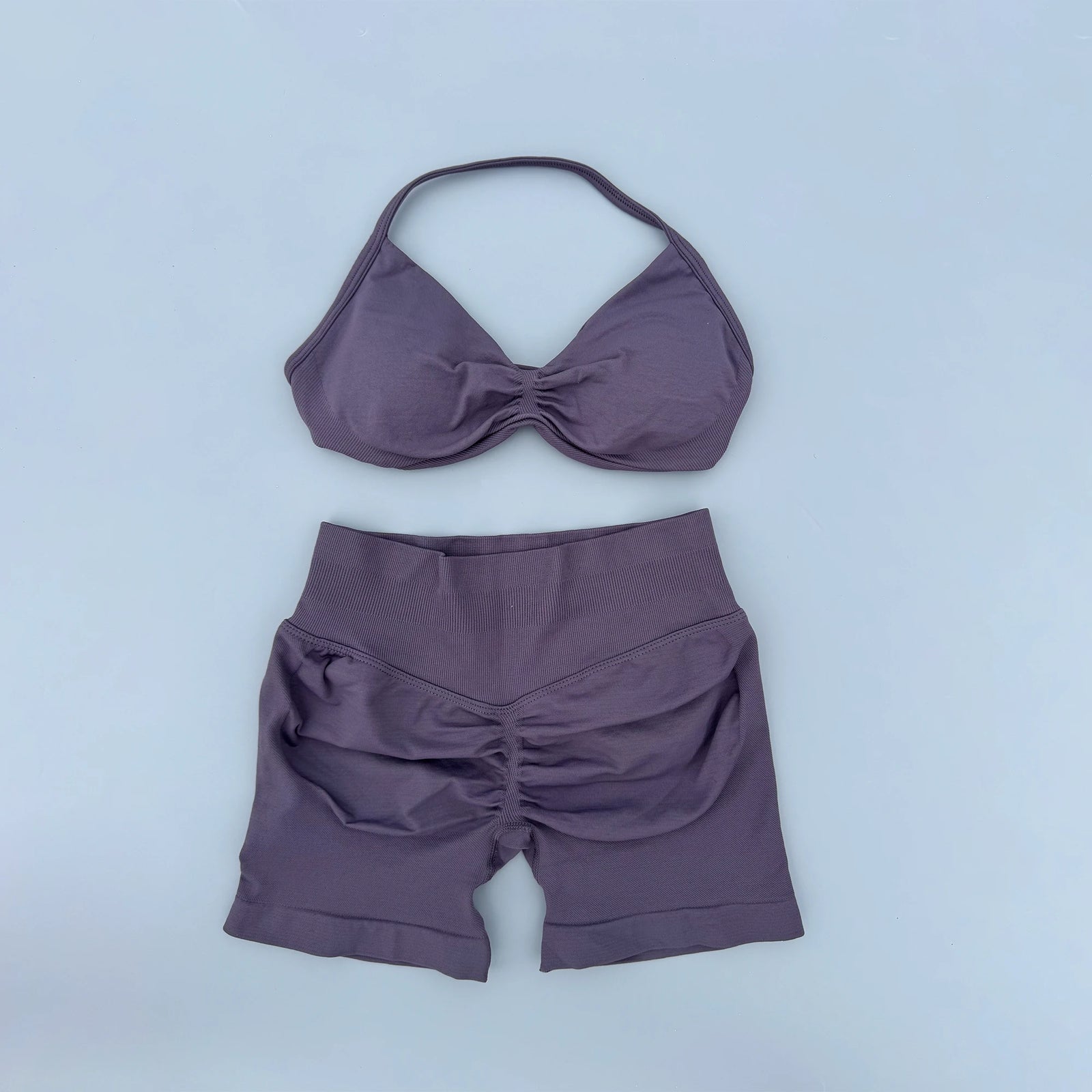 Women's Twist Front Bra And Shorts Yoga Set