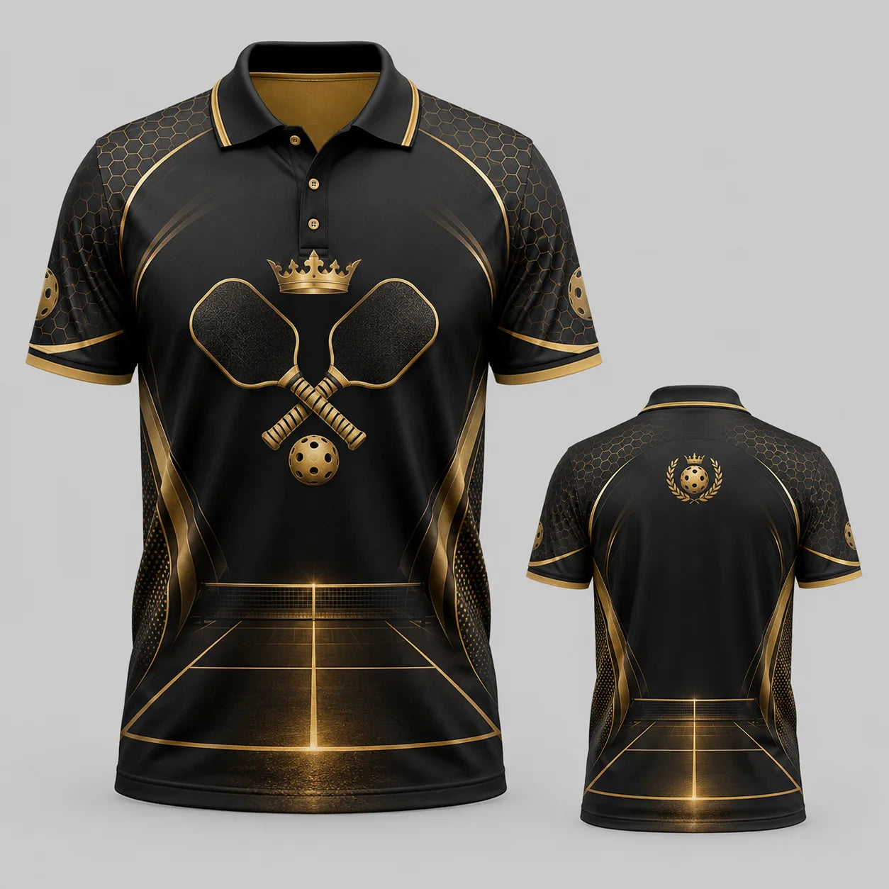 Pickleball Graphic Short Sleeve Collared Polo Shirt for Casual Wear