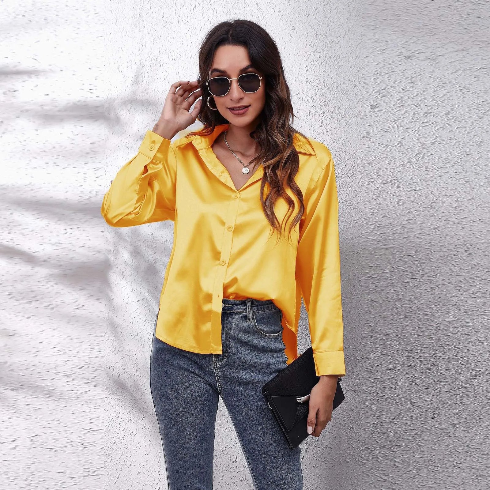 Women's Collared Long Sleeve Shirt