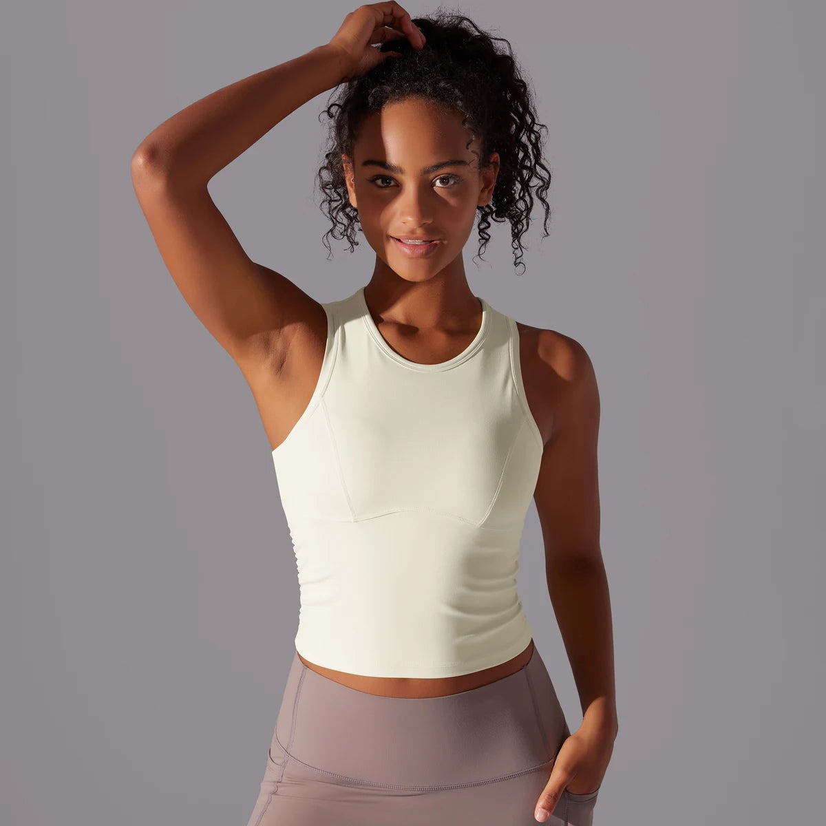 Women's Scoop Neck Longline Sleeveless Tank Top For Workout Outfits