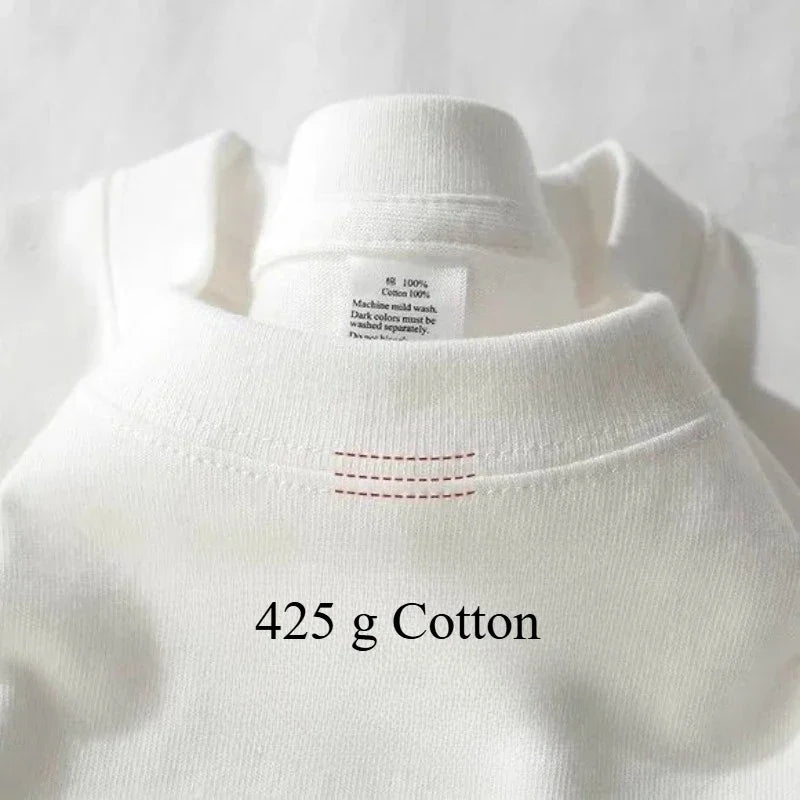 Men’s Heavyweight Cotton Crew-Neck T-Shirt with Relaxed Short-Sleeve Cut