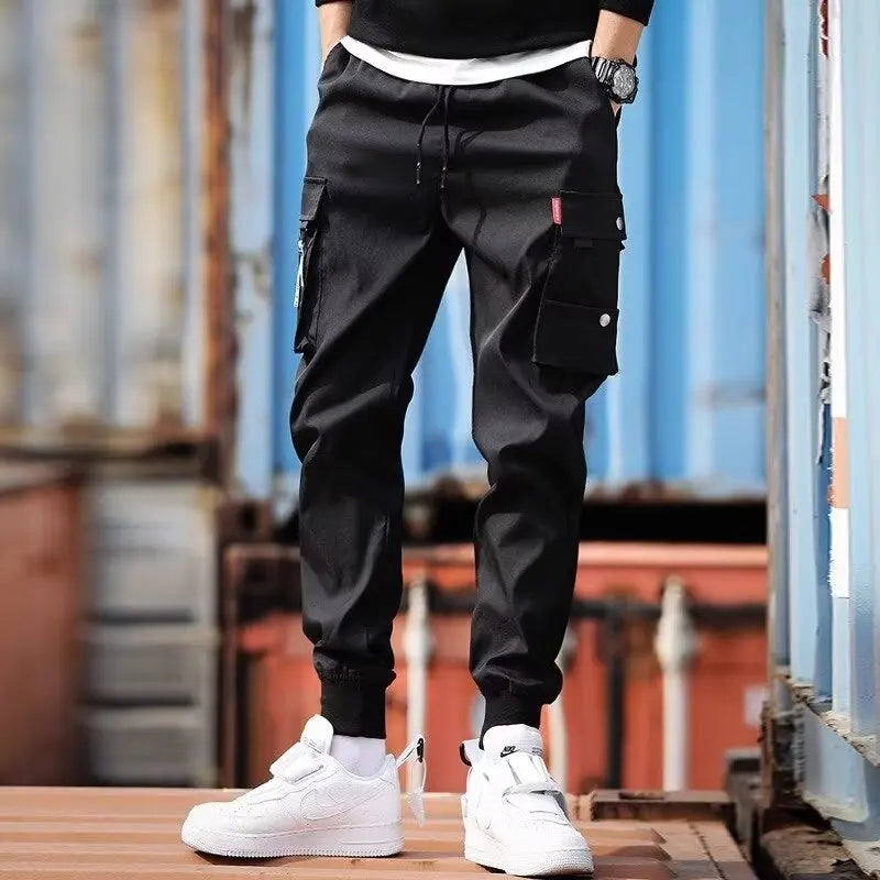 Men's Multi Pocket Elastic Waist Casual Cargo Pants