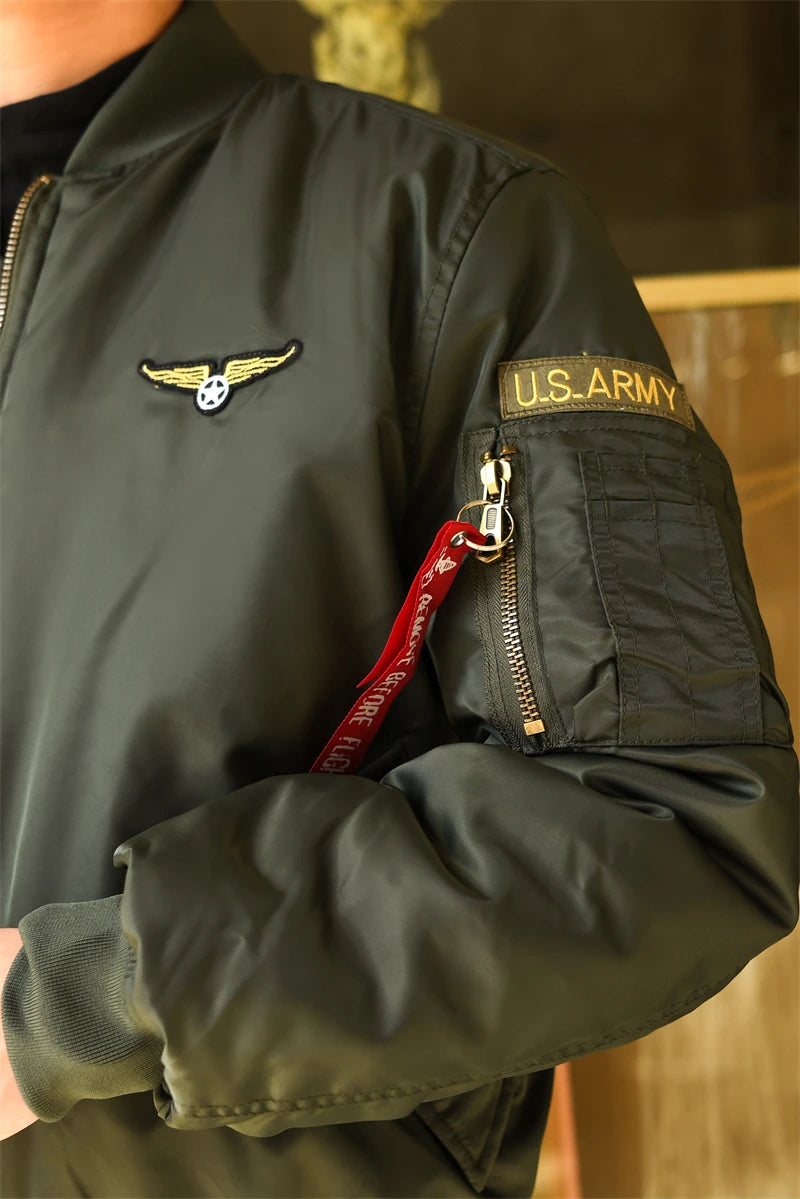 Men's Bomber Jacket Casual Fall Winter Military Jacket and Coats Outwear