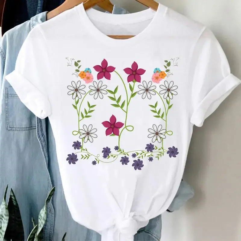 Women's Nature Graphic Modal Short-Sleeve Crewneck T-Shirt