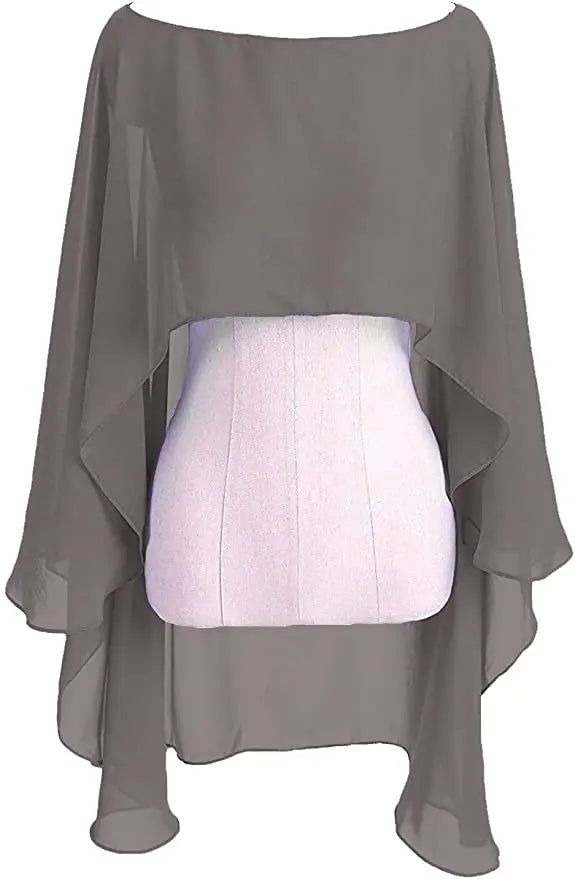 Layered Sheer Draped Cape for Layering over Outfits