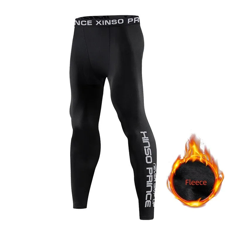 Men's Fleece Lined Training Leggings for Gym and Running
