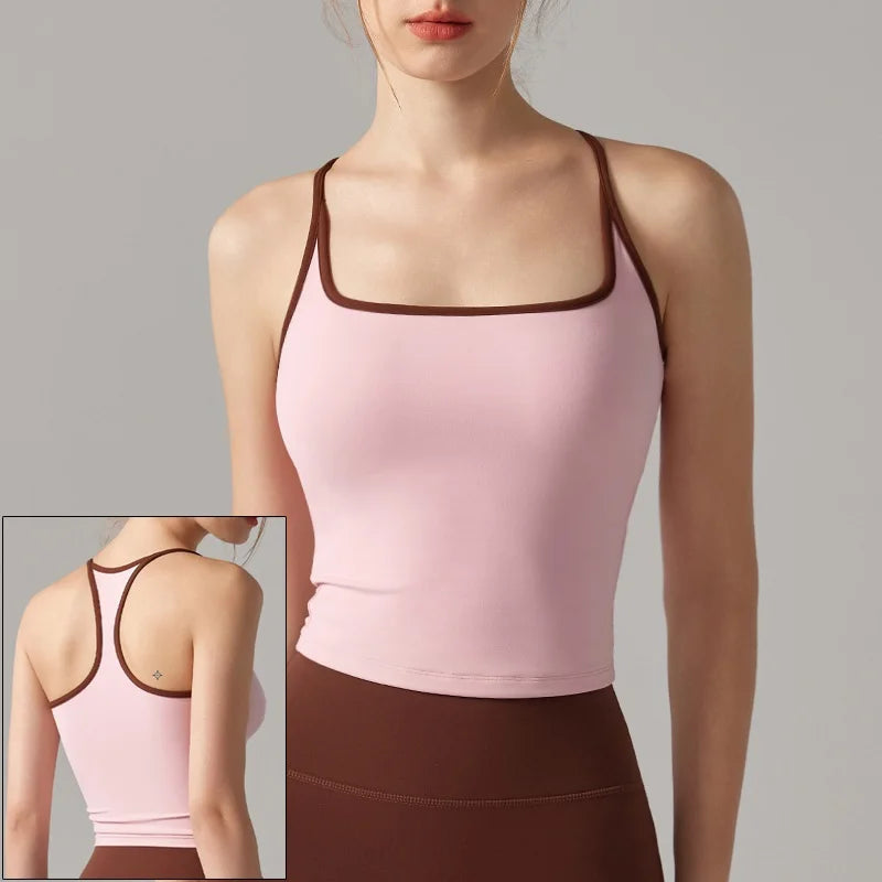 Women's Contrast-Trim Long-Sleeve Workout Crop Top