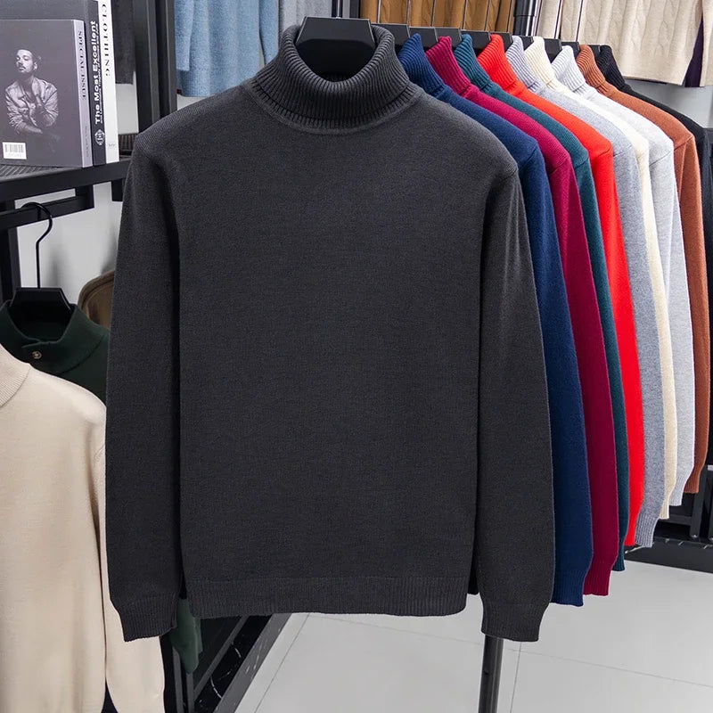Men's Turtleneck Long Sleeve Knit Sweater