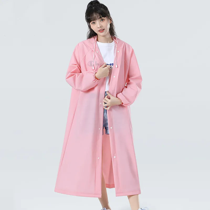 Long Hooded Front Opening Jacket for Layering over Outfits