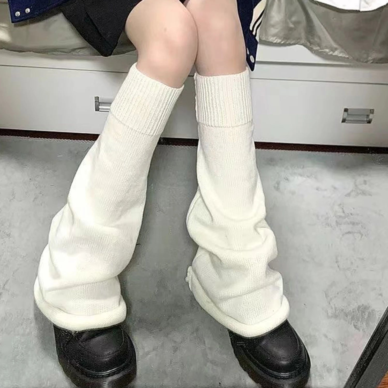 Flared Knit Leg Warmers with Slouchy Long Shape