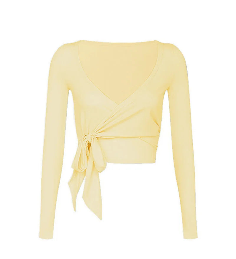 Women's Tie-Back Long-Sleeve Workout Cover-Up