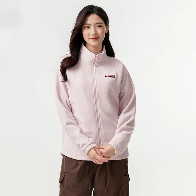 Long Sleeve Full Zip Fleece Outdoor Jacket with Pockets
