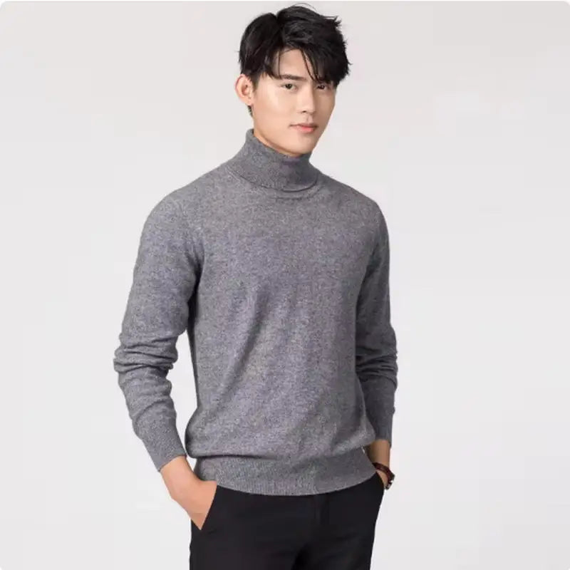 Men's Turtleneck Long Sleeve Knit Sweater