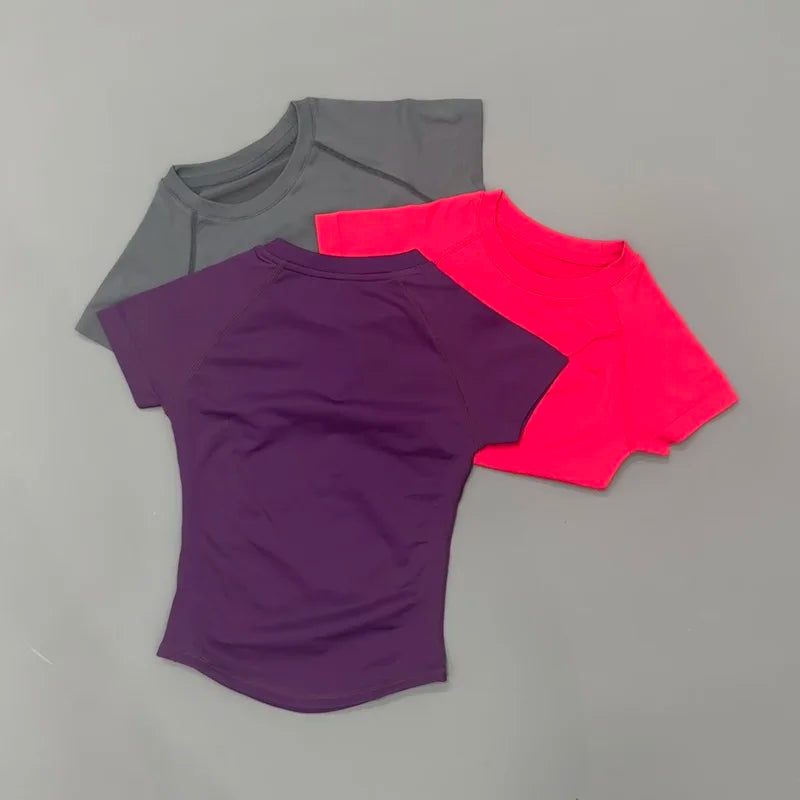 Women's Crew Neck Short Sleeve Sports T-shirt For Workout Outfits