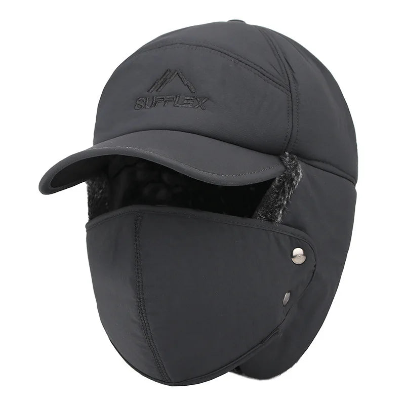 Ear Flap Cap with Detachable Lower Face Cover