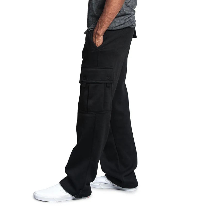 Men's Loose Straight-Leg Drawstring Cargo Pants
