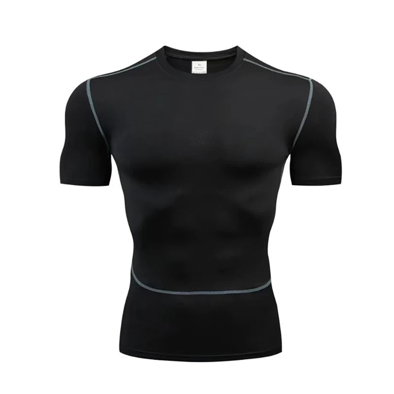 Fitted Crew Neck Short Sleeve Compression T Shirt