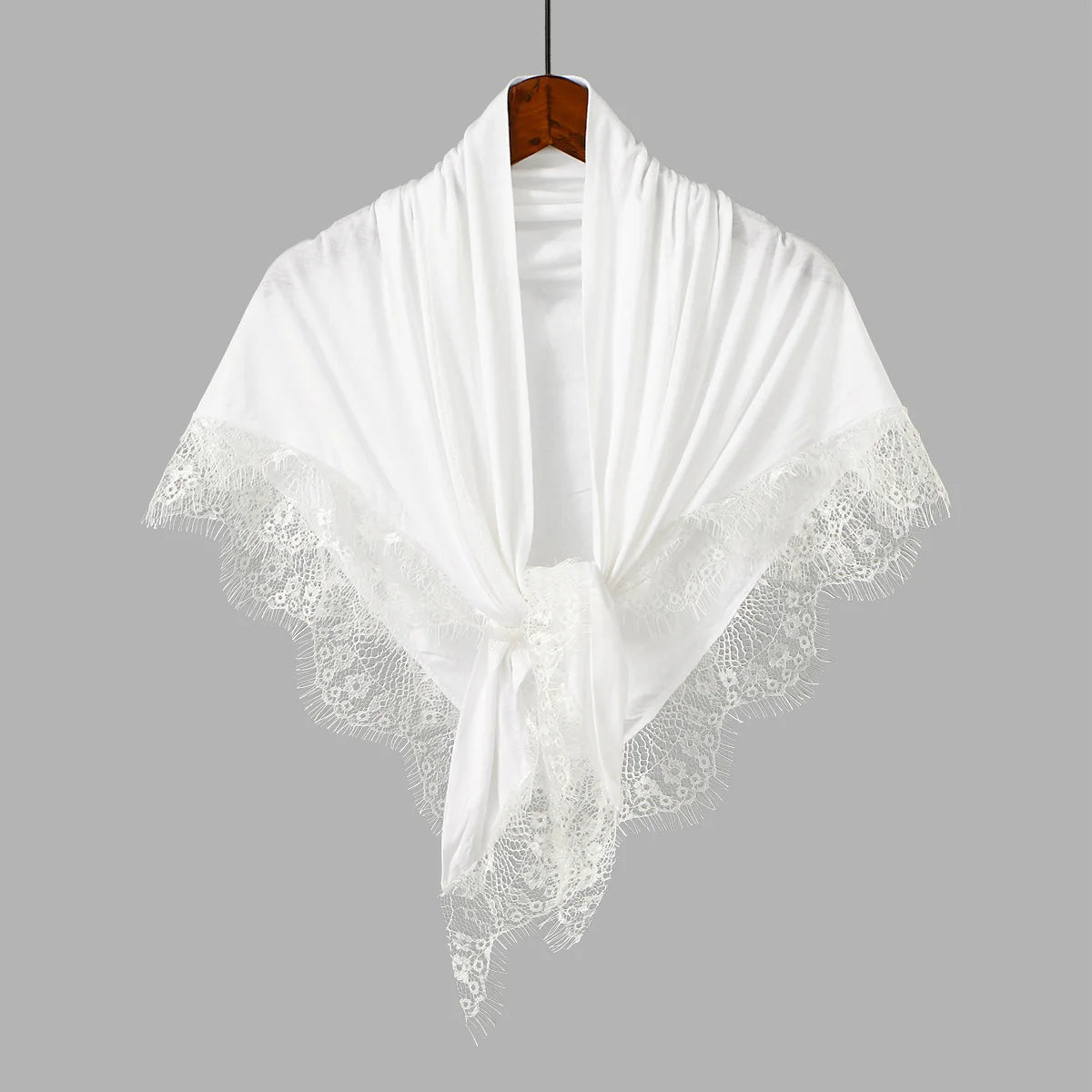 Solid Triangle Head Scarf with Tie Back Styling