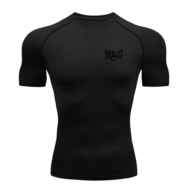 Fitted Crew Neck Short Sleeve Compression T Shirt