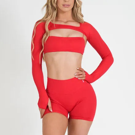 Women's Variable Sleeve Top And Bottoms Yoga Set
