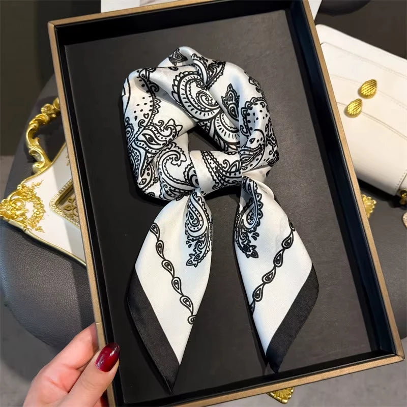 Paisley Print Square Scarf for Head and Neck Styling