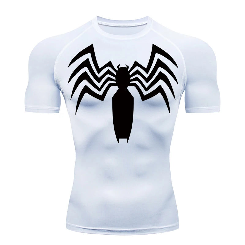 Spider Graphic Compression Short Sleeve T-shirt For Sports Outfits