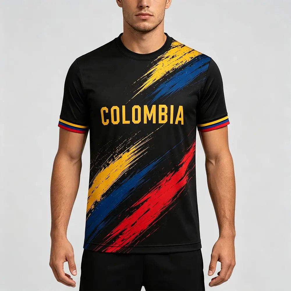 Colombia Flag Football Short Sleeve Jersey For Sports Outfits