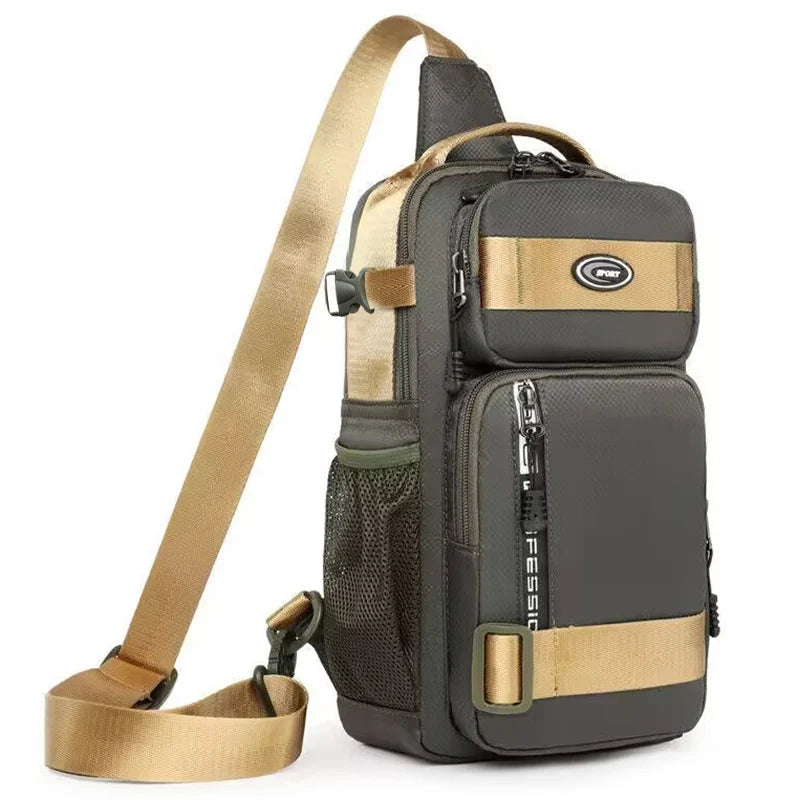 Multi Pocket Sling Crossbody Bag with Adjustable Shoulder Strap