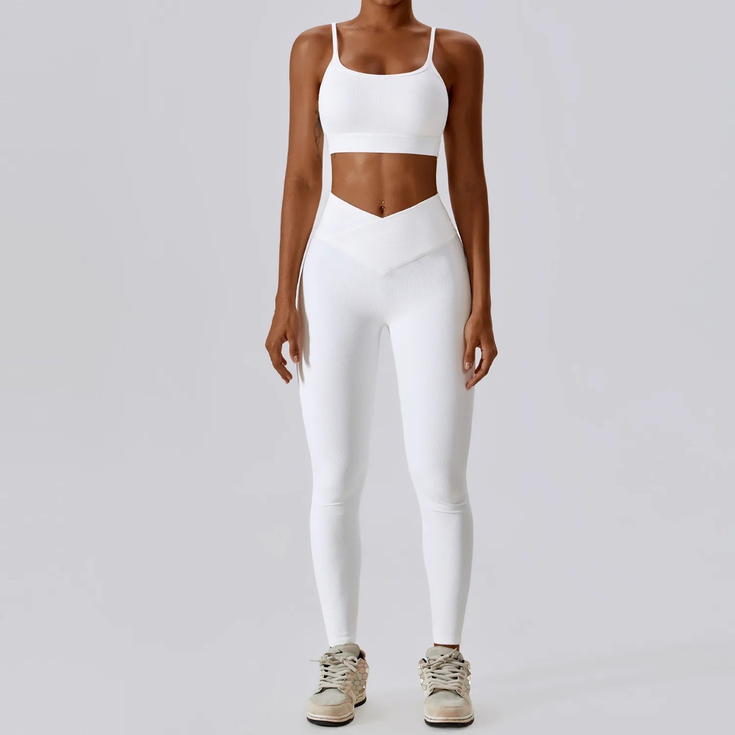 Women's Halter Bra And Flared Leggings Yoga Set