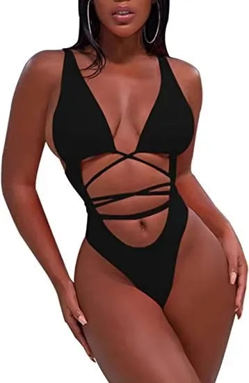 Women's Cutout Strappy Swimwear with One and Two Piece Styles