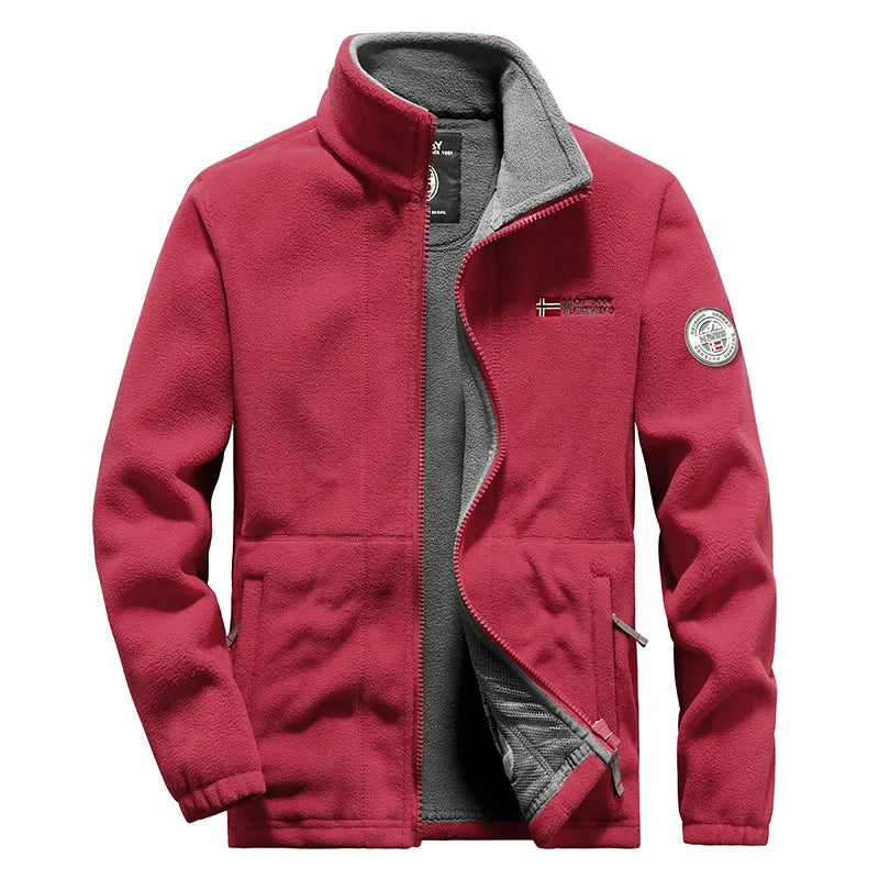 Men's Stand Collar Fleece Jacket