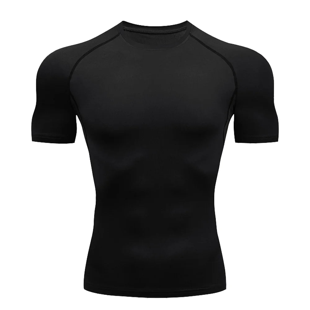 Plain Compression Short Sleeve T-shirt For Sports Outfits