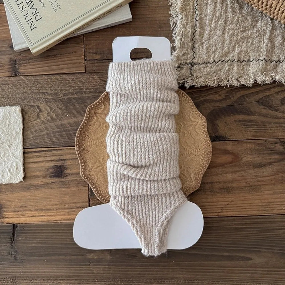 Ribbed Calf Leg Warmers with Stirrup Foot Openings