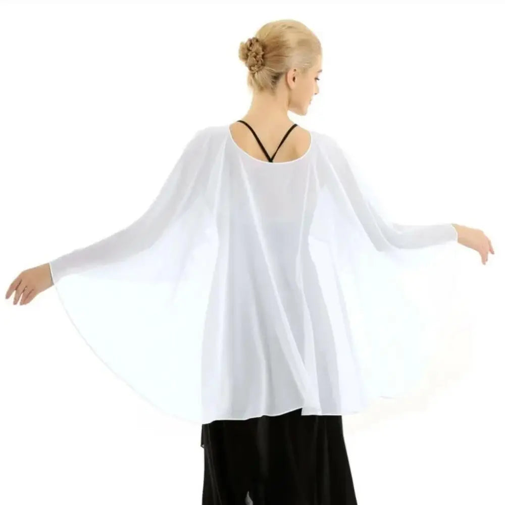 Sheer Flowing Drape Cape for Layering over Outfits