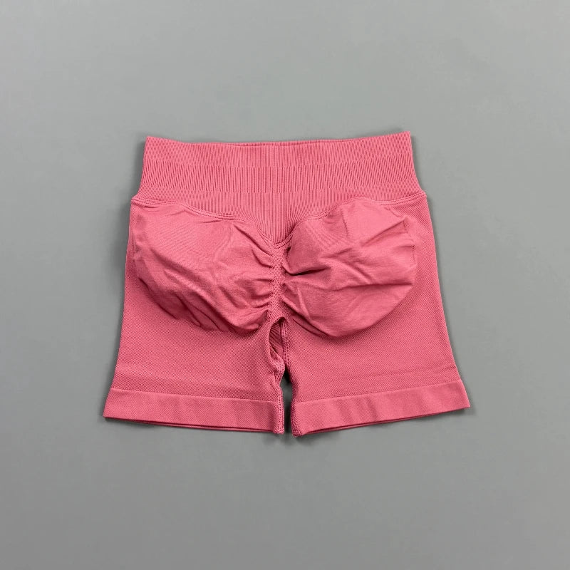 Women's High Waist Nylon Blend Scrunch Shorts for Gym Training