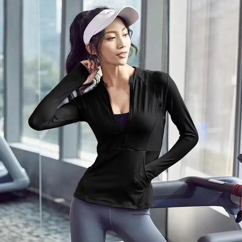 Women's Thumb-Hole Zip-Front Workout Jacket