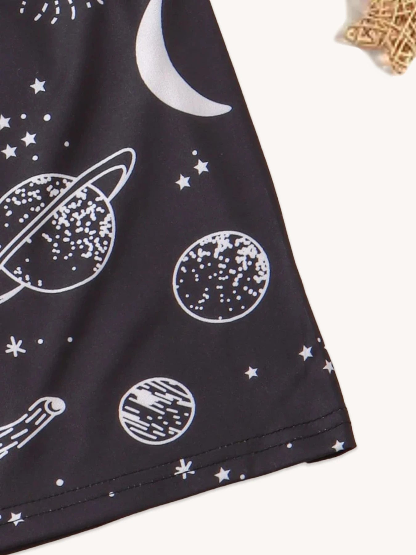 Men's Planet Print T Shirt and Shorts Pajama Set