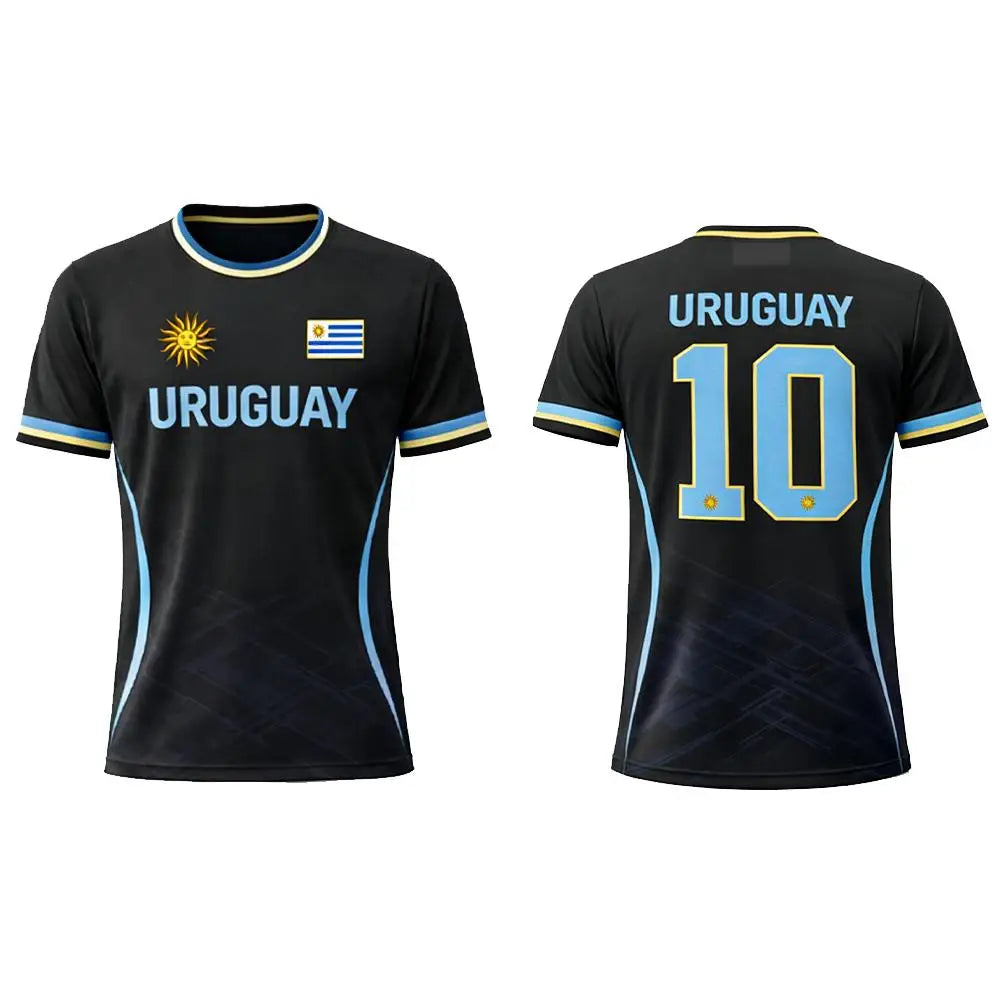 Uruguay Flag Football Short Sleeve Jersey For Sports Outfits